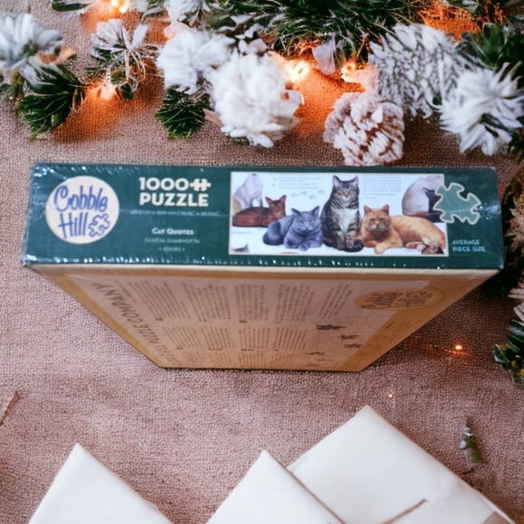 🆕 Cobble Hill "Cat Quotes" Cat Puzzle With Poster Inside - Picture 4 of 6